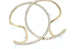 Double Horseshoe Diamond Cuff Bracelet