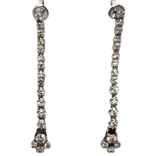 14k vintage diamond drop earrings