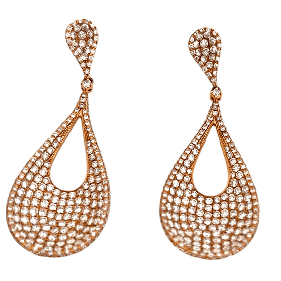 Kp gems 18k rose gold tear drop earrings