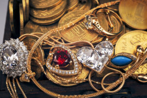 A pile of estate jewelry and gold