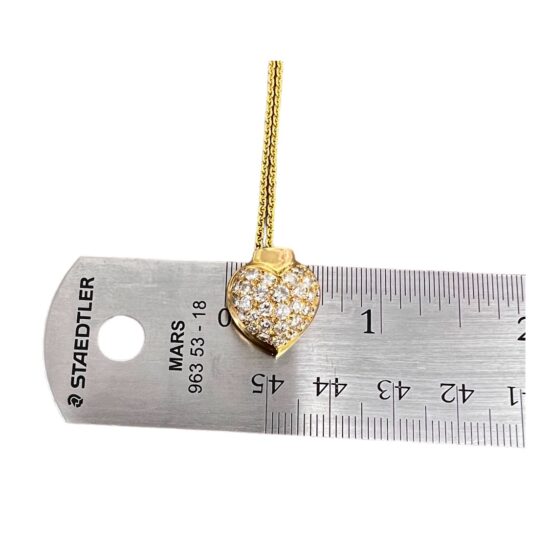 KP Gems Yellow Gold Puffed Heart with Diamonds d