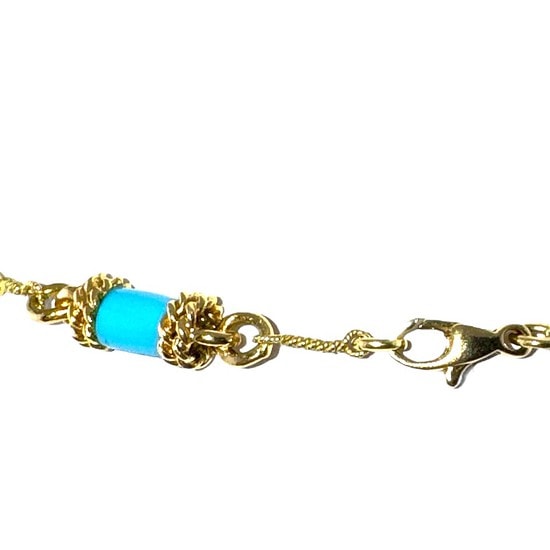 KP Gems Turquoise and 18k Yellow Gold Necklace b