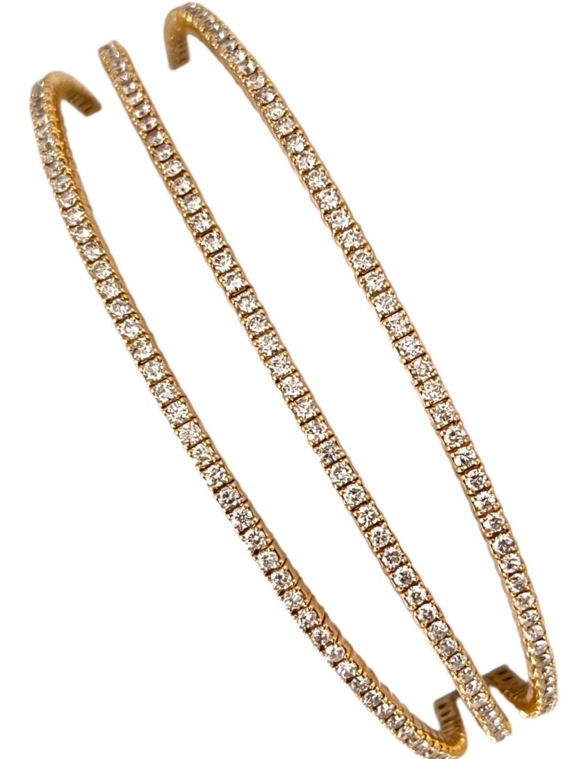 Kp gems flexible triple row diamond cuff bracelet