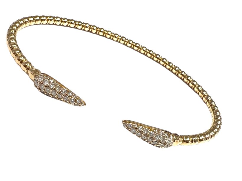Kp gems diamond beaded open cuff bracelet