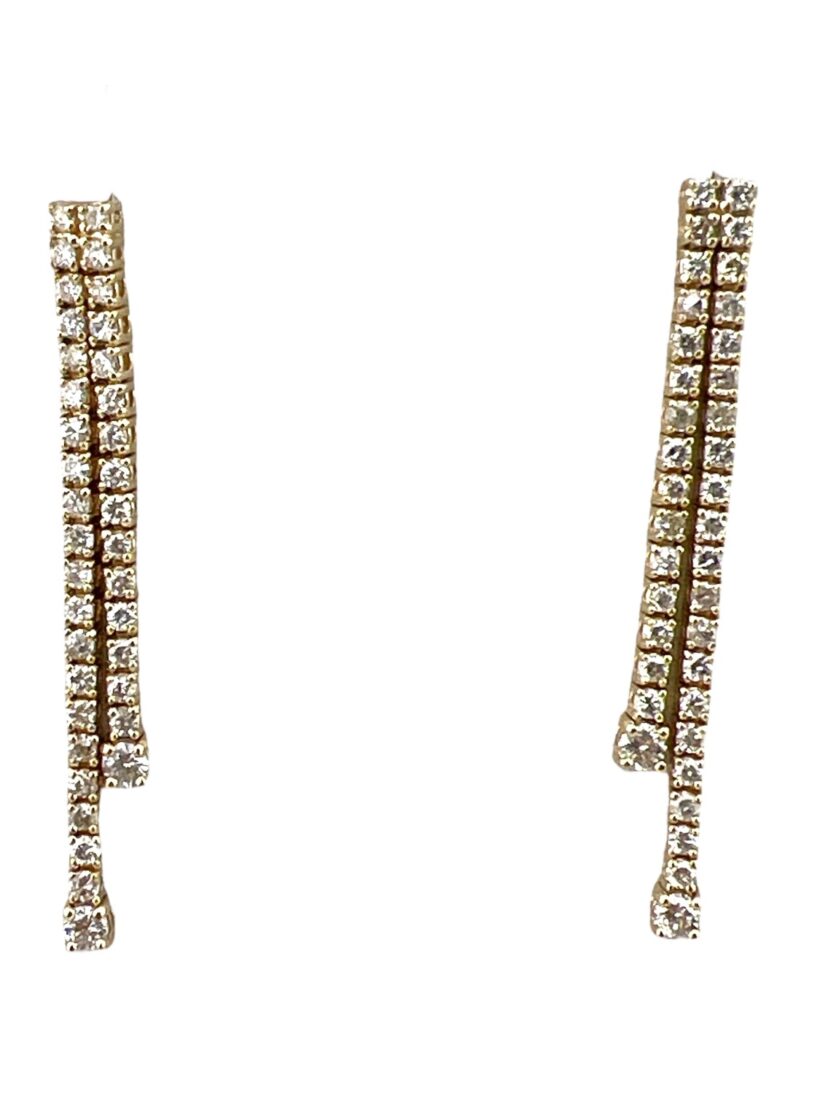 Kp gems double strand diamond earrings