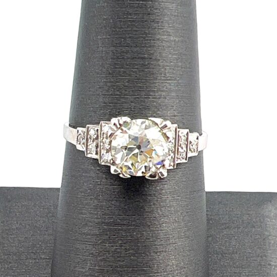 KP Gems Art Deco Engagement Ring 1.07 CT CENTER