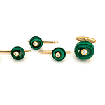 Kp gems malachite and diamond cufflinks