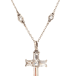 Kp gems baguette diamond cross necklace