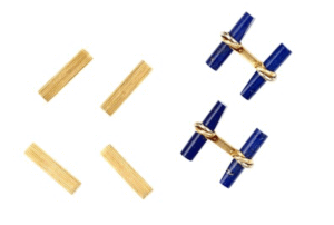 KP Gems Vintage CARTIER Lapis Lazuli 18k Gold Cufflinks