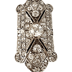 Kp gems art deco pendant with 14k chain