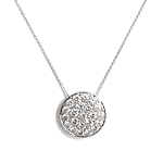 Kp gems large pave diamond disk necklace