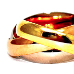 Kp gems triple gold rolling ring