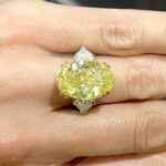 Fancy yellow and white diamond custom ring by KP Gems