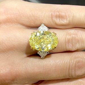 Fancy yellow and white diamond custom ring by KP Gems