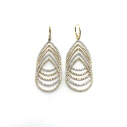 Elegant jewelry featuring multiple layered teardrop shapes adorned with sparkling diamonds, perfect for special occasions or everyday wear. Earrings