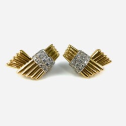 1970s Gold and Diamond Earrings Earrings