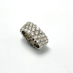 Stunning Three Row Diamond Eternity Band Rings