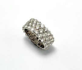 Stunning Three Row Diamond Eternity Band Rings