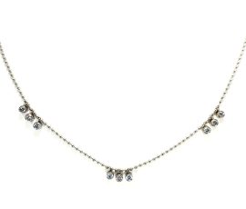 Bezel Set Diamond & White Gold Necklace Necklaces