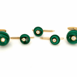 Malachite and Diamond Cufflinks Malachite and Diamond Cufflinks