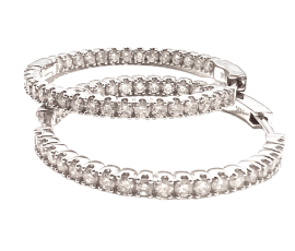 66 Diamond Inside/Outside Hoop Earrings Earrings
