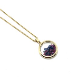 18k Yellow Gold Ruby & Sapphire Shaker Necklace 18k Yellow Gold Ruby & Sapphire Shaker Necklace