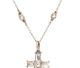 Baguette Diamond Cross Necklace Necklaces