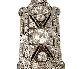 Art Deco Pendant with 14k Chain Pins Broches