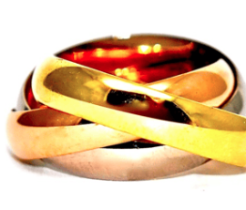 Triple Rolling Gold Ring Rings